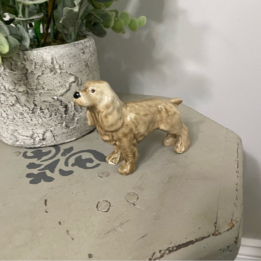 Vintage Ceramic Cocker Spaniel Small Dog Figurine